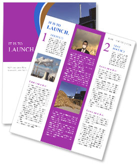 Renewable Energy: Wood-Fueled Bio Power Plant With Storage System, Set Against Blue Sky Newsletter Template