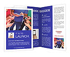 Technology: Human Hands Holding A Smartphone And Tablet Computer Brochure Template