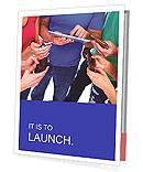 Technology: Human Hands Holding A Smartphone And Tablet Computer Presentation Folder