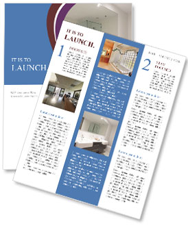 Contemporary Bathroom Design With Twin Sinks, Toilet And Shower. Newsletter Template