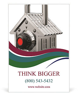 House-Shaped Padlock For Home Security: A Unique Concept Ad Template