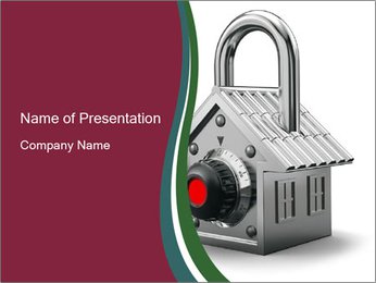 Safe Lock for a House PowerPoint Template