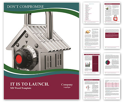 House-Shaped Padlock For Home Security: A Unique Concept Word Template