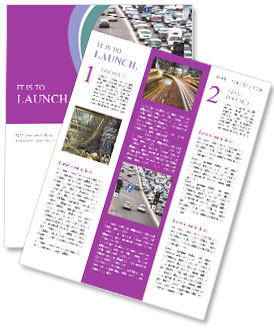 Blurred Cars Captured With Blue Sign And Green Traffic Lamps Newsletter Template