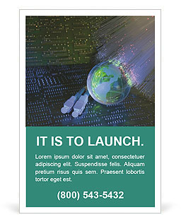 Technology-Style Fiber Cable On Fiber Optic Background: A Modern Connectivity Solution Ad Template