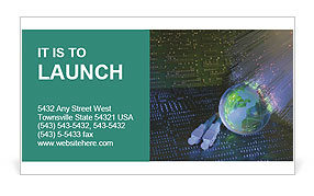Technology-Style Fiber Cable On Fiber Optic Background: A Modern Connectivity Solution Business Card Template