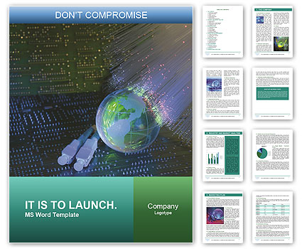 Technology-Style Fiber Cable On Fiber Optic Background: A Modern Connectivity Solution Word Template