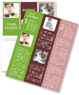 Young Scientist Playing In Laboratory - Isolated On White Background Newsletter Template