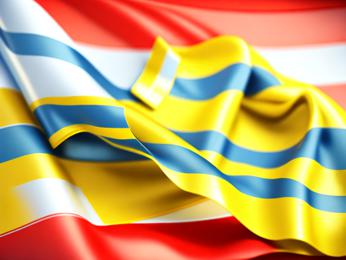 The flag of the country of norway waving in the wind PowerPoint Template