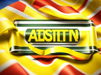 A flag with the word alsstin on it PowerPoint Template