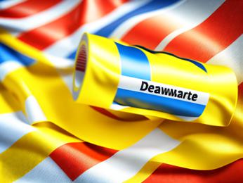 A close up of a flag with a toothbrush in it PowerPoint Template
