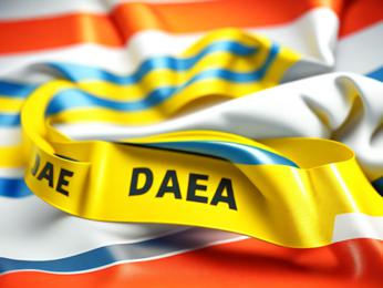 A close up of a flag with a yellow ribbon PowerPoint Template