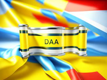 A flag with the word daa on it PowerPoint Template