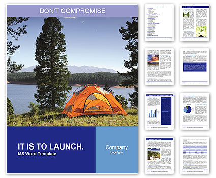 Tent Near Lake Word Template