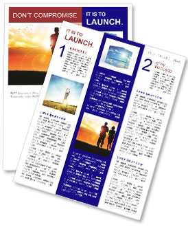 Couple Jogging At Sunset Newsletter Template