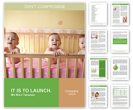 Three Babies In Bed Word Template