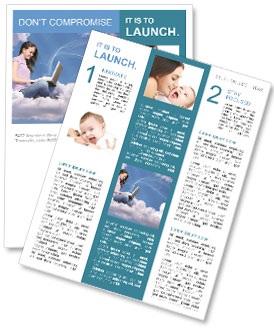 Mama Working With Laptop Newsletter Template