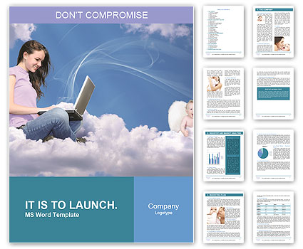 Mama Working With Laptop Word Template