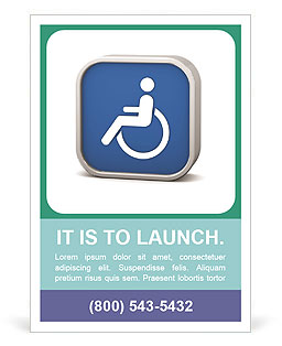 Series Of Wheelchair Accessible Signs On White Backgrounds Ad Template