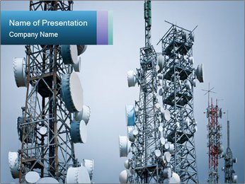 City Telecommunication Towers PowerPoint Template