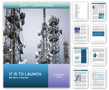 Unreal Sky Background With Telecommunications Towers Word Template