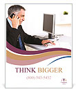 A Professional Executive Talking On Mobile Phone In The Workplace Poster Template