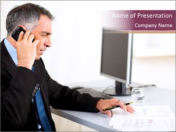 Middle-Aged Office Employee PowerPoint Template