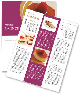 Creme Caramel Closeup On Yellow Background: A Mouth-Watering Dessert Treat Newsletter Template