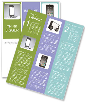 Small Group Using Smartphone Screen Viewed By Tiny People Newsletter Template