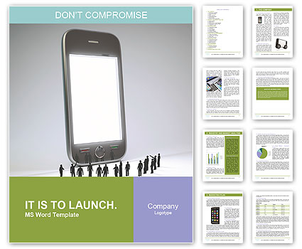 Small Group Using Smartphone Screen Viewed By Tiny People Word Template