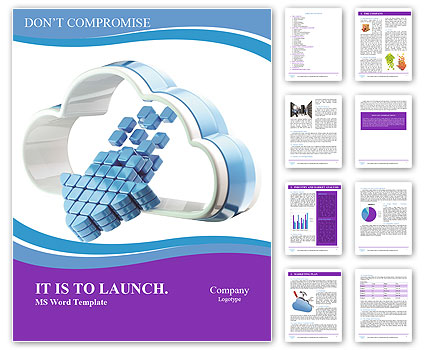 Isolated Cloud Computing Icon Emblem With Glossy Arrow Symbol On White Background Word Template