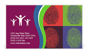 Pop Art Style Detailed Illustration Of Fingerprints Business Card Template