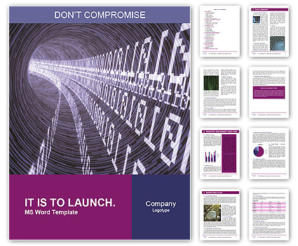 Binary Code Transmission: Virtual Tunnel Journey Word Template