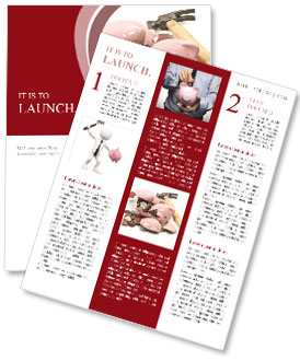 Loose Change In Broken Piggy Bank: A Practical Guide To Save Money. Newsletter Template