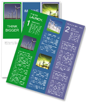 Mountain-Top White Wind Turbines: Harnessing Wind Energy For Sustainable Power Newsletter Template