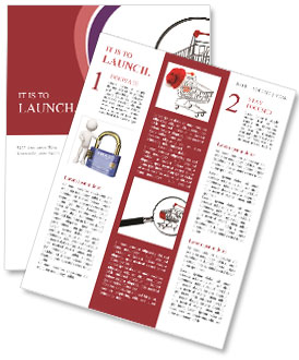 White Background Product Photography Of Magnifying Glass And Shopping Trolley. Newsletter Template