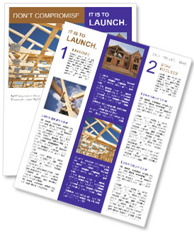 Residential Framing Of A New Construction Home Under Blue Skies Newsletter Template