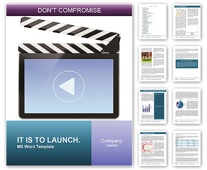 Computer Screen Movie Player Icon Depicted In 3D Illustration Word Template