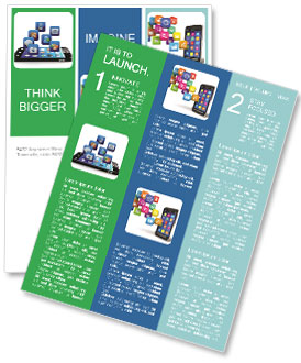 Design Your Screen With A Cloud Of Smartphone Application Icons: Original Device Design And Graphics By Contributor Newsletter Template