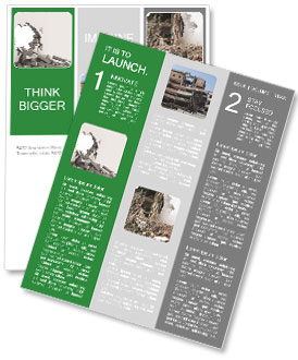 3D Illustration: Crumbling Concrete Wall With Large Hole And White Copy Space Newsletter Template