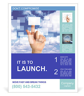 Exploring The Concept Of Cloud Computing Through The Perspective Of A Woman's Hand Poster Template
