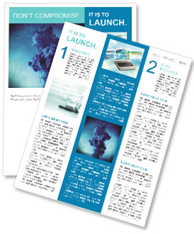 Square Cut Cloud In Shades Of Blue Newsletter Template