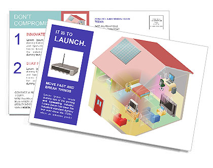 Setting Up A Local Area Network (Lan) At Home With Wireless And Computing Devices Postcard Template