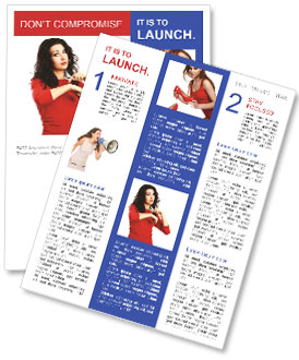 Reminder Of Time: Brunette Woman Gesturing To Her Hand In An Attractive Manner Newsletter Template