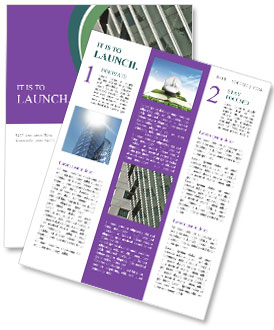 High-Tech Style: Concrete, Metal, And Glass Elements In Modern Building Wall Fragment Newsletter Template