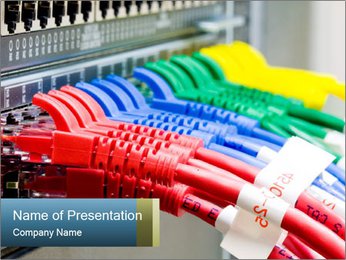 Colorful UTP Cables PowerPoint Template