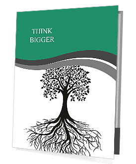 Isolated Vector Illustration Of A Complete Black Tree With Roots On White Background Presentation Folder