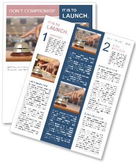 Man's Hand Ringing Hotel Bell For Assistance Newsletter Template