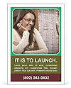 Smiling Hispanic Woman Trying On Spectacles In Mirror At Shop. Ad Template