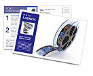 Images Captured On Film Reel Postcard Template